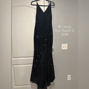 Elegant Black Sequin Prom Dress